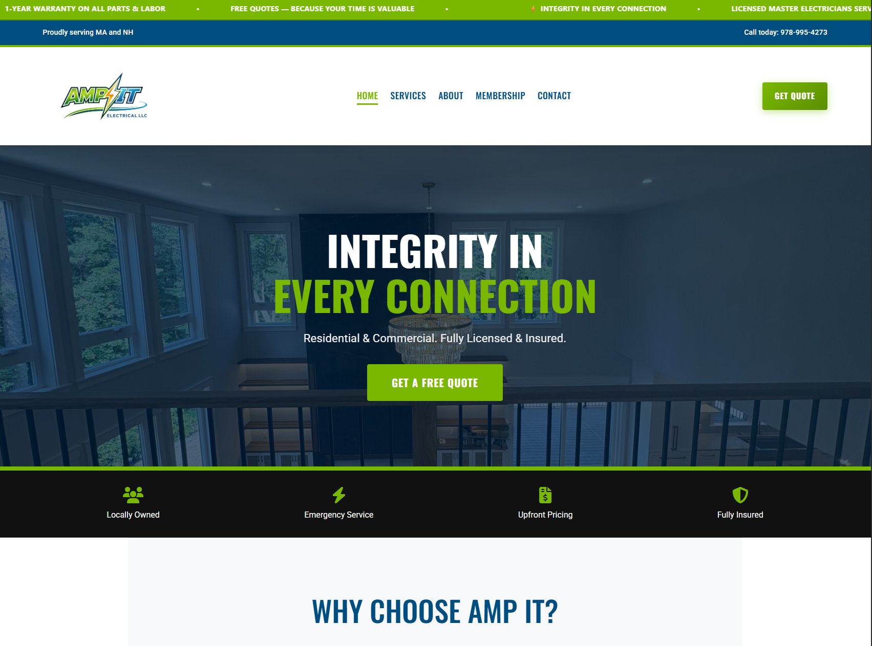 Ampit Electrical Website Screenshot